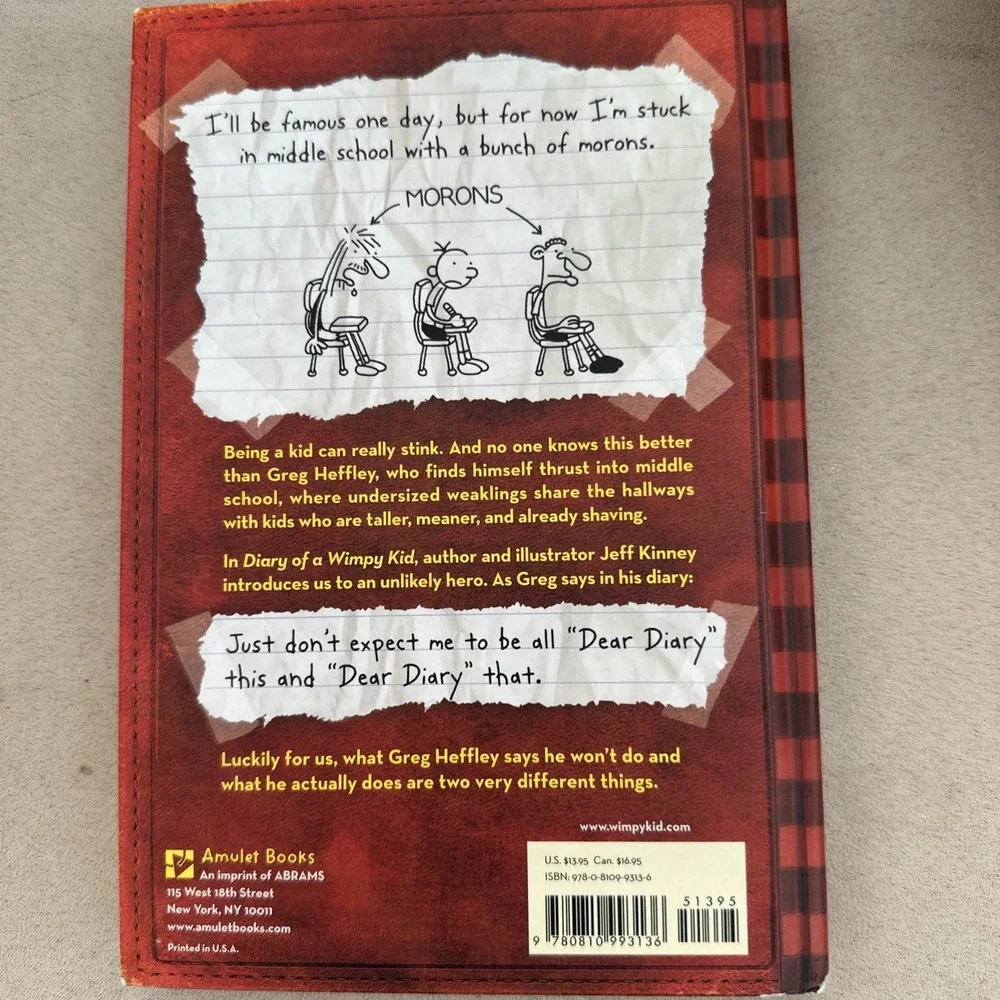 Diary of a Wimpy Kid # 1 by Jeff‎ Kinney (2007, Hardcover)